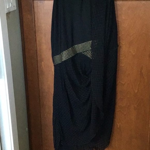 Skirt with lace bottom,gold stud details - Picture 4 of 6